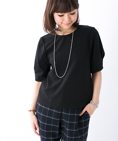 NANO universe（ナノユニバース）の「ラッフルポンチプルオーバー（Tシャツ/カットソー・レディース・ブラック/チャコール/ベージュ・FREE）」の16枚目の写真