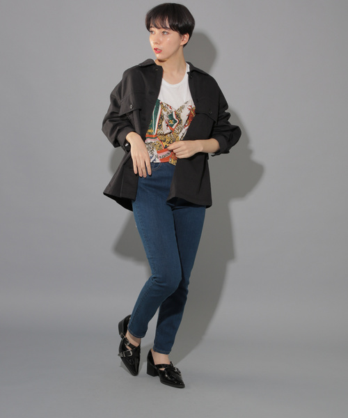 PAGEBOY(ページボーイ)の「【WEB限定アイテム】BIGミリタリージャケット(ミリタリージャケット・レディース・ブラック/カモフラージュ/カーキ・FREE)」の4枚目の写真