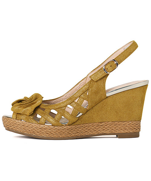 coca(ANDEX shoes product)(コカ)の「coca/コカ お花モチーフ バックストラップ ウェッジヒールサンダル 119015(サンダル・レディース・ベージュ/レッド/イエロー・22.5cm/23.5cm/24.5cm/23.0cm/24.0cm/22.0cm)」の6枚目の写真