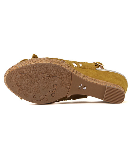 coca(ANDEX shoes product)(コカ)の「coca/コカ お花モチーフ バックストラップ ウェッジヒールサンダル 119015(サンダル・レディース・ベージュ/レッド/イエロー・22.5cm/23.5cm/24.5cm/23.0cm/24.0cm/22.0cm)」の7枚目の写真