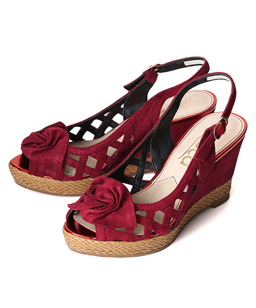 coca(ANDEX shoes product)(コカ)の「coca/コカ お花モチーフ バックストラップ ウェッジヒールサンダル 119015(サンダル・レディース・ベージュ/レッド/イエロー・22.5cm/23.5cm/24.5cm/23.0cm/24.0cm/22.0cm)」の16枚目の写真