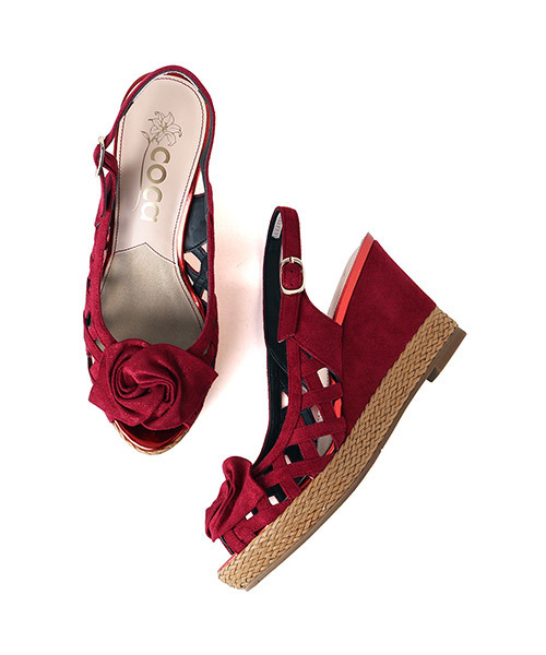 coca(ANDEX shoes product)(コカ)の「coca/コカ お花モチーフ バックストラップ ウェッジヒールサンダル 119015(サンダル・レディース・ベージュ/レッド/イエロー・22.5cm/23.5cm/24.5cm/23.0cm/24.0cm/22.0cm)」の17枚目の写真