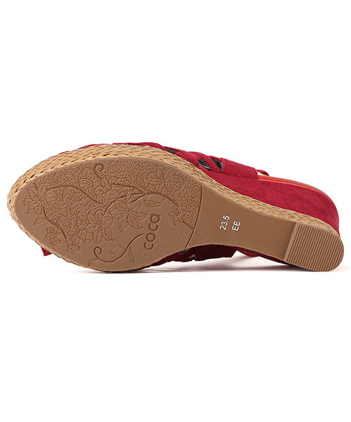 coca(ANDEX shoes product)(コカ)の「coca/コカ お花モチーフ バックストラップ ウェッジヒールサンダル 119015(サンダル・レディース・ベージュ/レッド/イエロー・22.5cm/23.5cm/24.5cm/23.0cm/24.0cm/22.0cm)」の19枚目の写真