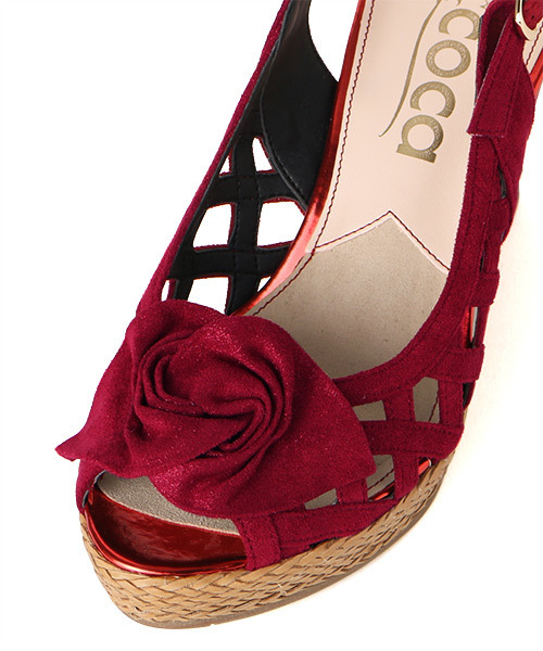 coca(ANDEX shoes product)(コカ)の「coca/コカ お花モチーフ バックストラップ ウェッジヒールサンダル 119015(サンダル・レディース・ベージュ/レッド/イエロー・22.5cm/23.5cm/24.5cm/23.0cm/24.0cm/22.0cm)」の21枚目の写真
