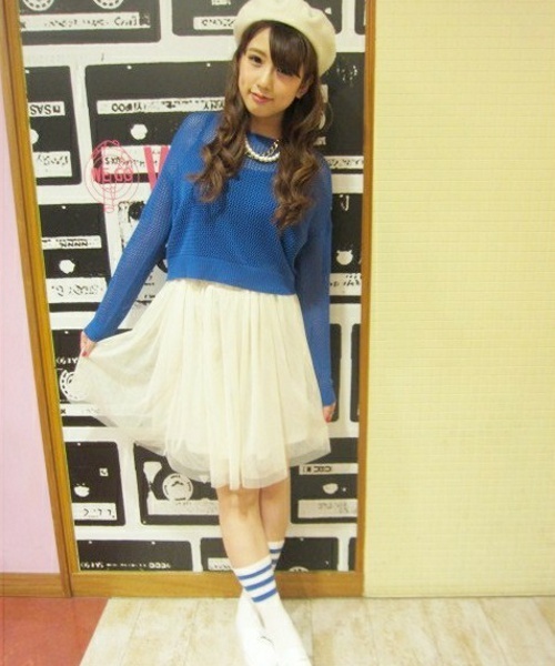 WEGO（ウィゴー）の「WEGO/メッシュ編みニット（ニット/セーター・レディース・ライトパープル/オフホワイト/グリーン系その他/ブルー・FREE）」の19枚目の写真