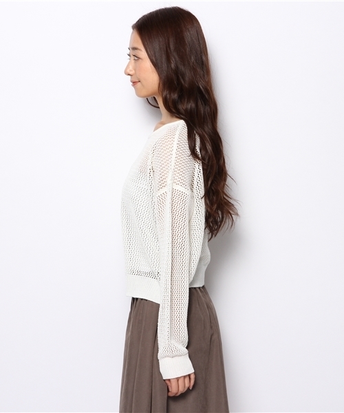 WEGO（ウィゴー）の「WEGO/メッシュ編みニット（ニット/セーター・レディース・ライトパープル/オフホワイト/グリーン系その他/ブルー・FREE）」の6枚目の写真