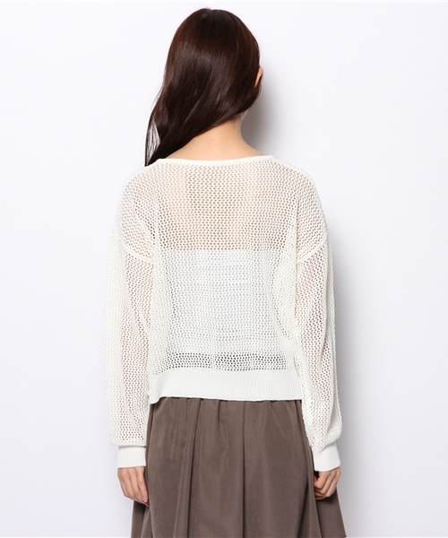 WEGO（ウィゴー）の「WEGO/メッシュ編みニット（ニット/セーター・レディース・ライトパープル/オフホワイト/グリーン系その他/ブルー・FREE）」の7枚目の写真