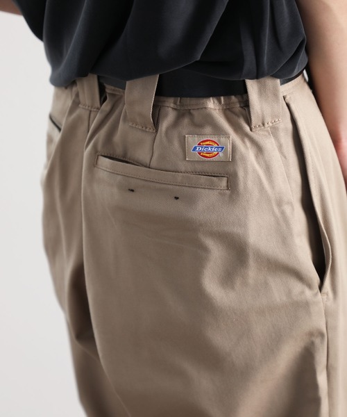 Dickies ディッキーズ】 タック入り無地ストレッチハイウエスト