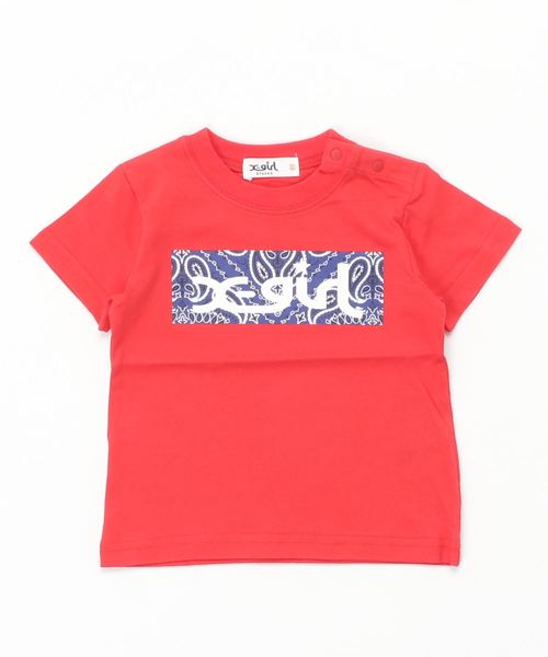 バンダナ柄ボックスロゴ半袖Tシャツ バンダナ柄ボックスロゴ半袖Tシャツ