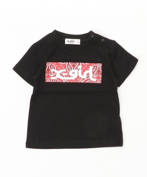 バンダナ柄ボックスロゴ半袖Tシャツ バンダナ柄ボックスロゴ半袖Tシャツ