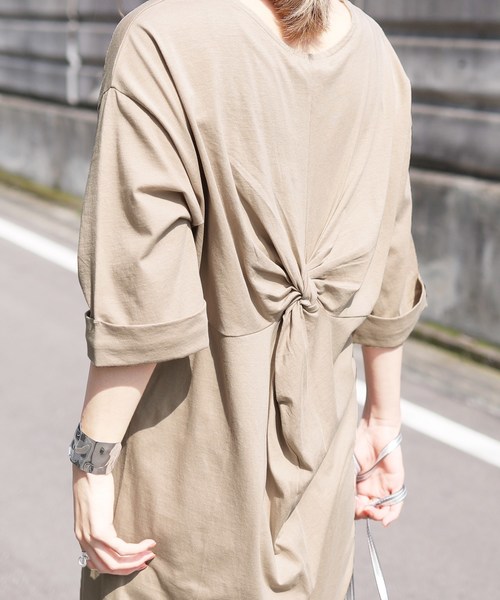 reca(レカ)の「バックツイストコットンワンピース レギンスセット(ワンピース・レディース・ブラック/ベージュ/オフホワイト/ダークグレー/グレー系その他/カーキ・FREE)」の7枚目の写真