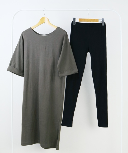 reca(レカ)の「バックツイストコットンワンピース レギンスセット(ワンピース・レディース・ブラック/ベージュ/オフホワイト/ダークグレー/グレー系その他/カーキ・FREE)」の20枚目の写真