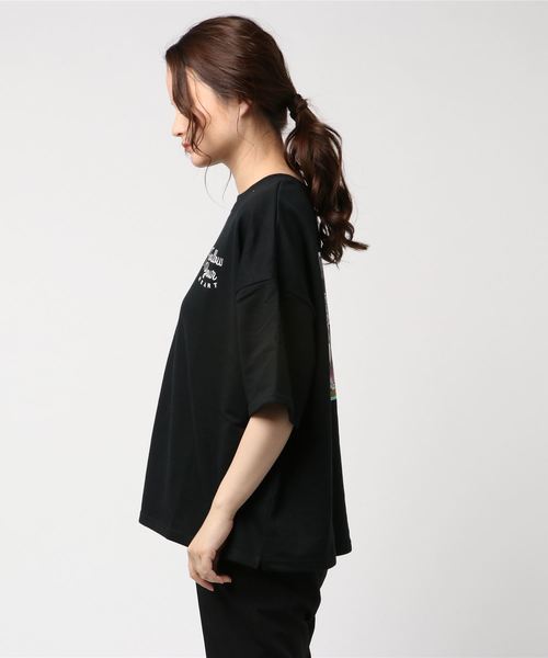 SpRay(スプレイ)の「【WEB限定】ミニ裏毛BACKフォト半袖カットソー(Tシャツ/カットソー・レディース・オフホワイト/チャコールグレー/ブラック/ベージュ/ブルー・FREE)」の6枚目の写真