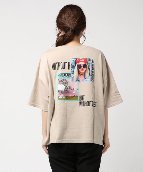 SpRay(スプレイ)の「【WEB限定】ミニ裏毛BACKフォト半袖カットソー(Tシャツ/カットソー・レディース・オフホワイト/チャコールグレー/ブラック/ベージュ/ブルー・FREE)」の9枚目の写真