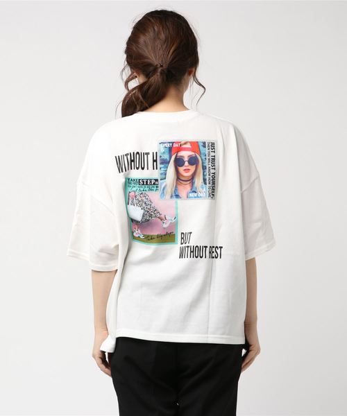 SpRay(スプレイ)の「【WEB限定】ミニ裏毛BACKフォト半袖カットソー(Tシャツ/カットソー・レディース・オフホワイト/チャコールグレー/ブラック/ベージュ/ブルー・FREE)」の11枚目の写真