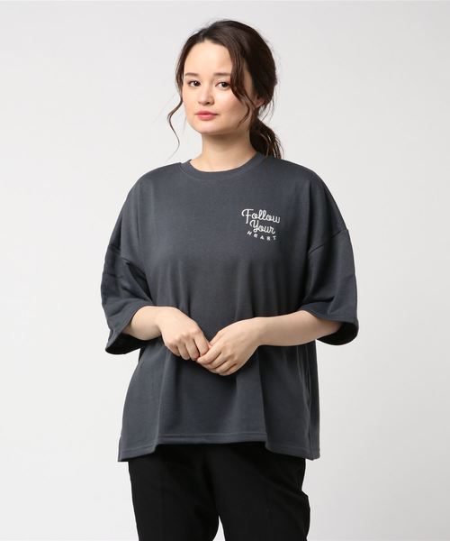 SpRay(スプレイ)の「【WEB限定】ミニ裏毛BACKフォト半袖カットソー(Tシャツ/カットソー・レディース・オフホワイト/チャコールグレー/ブラック/ベージュ/ブルー・FREE)」の14枚目の写真