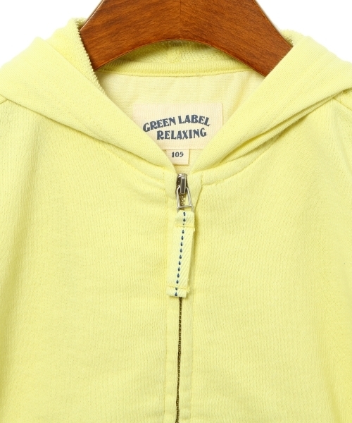 green label relaxing（グリーンレーベルリラクシング）の「【KIDS】ミニウラケ gシシュウパーカー ◆（パーカー・キッズ・イエロー/コバルトブルー・S/105/95/L/125/M/115）」の6枚目の写真