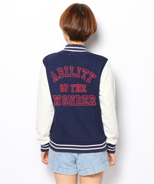 WEGO(ウィゴー)の「WEGO/スウェットバック刺繍スタジャン(スタジャン・レディース・ブラック/ネイビー/ライトパープル・FREE)」の10枚目の写真