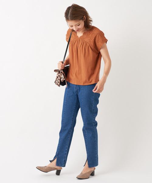 DISCOAT（ディスコート）の「カットワークレースプルオーバー（Tシャツ/カットソー・レディース・ブラック/オフホワイト/キャメル・FREE）」の7枚目の写真