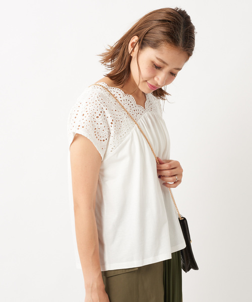 DISCOAT（ディスコート）の「カットワークレースプルオーバー（Tシャツ/カットソー・レディース・ブラック/オフホワイト/キャメル・FREE）」の9枚目の写真