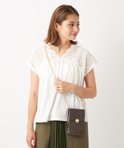 DISCOAT（ディスコート）の「カットワークレースプルオーバー（Tシャツ/カットソー・レディース・ブラック/オフホワイト/キャメル・FREE）」の6枚目の写真