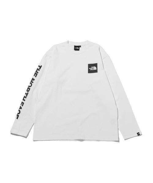 THE NORTH FACE（ザノースフェイス）の「＜THE NORTH FACE＞ LOGO LONG SLEEVE TEE/Tシャツ（Tシャツ/カットソー・メンズ・ホワイト/ブラック/パープル/ベージュ・MEDIUM/X-LARGE/LARGE）」の2枚目の写真