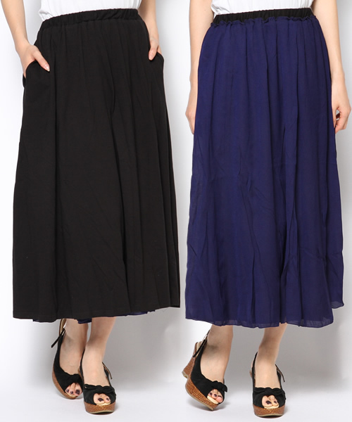 DISCOAT（ディスコート）の「【Discoat】リバーシブルロングスカート（スカート・レディース・オフホワイト/ネイビー・ﾌﾘ-）」の2枚目の写真