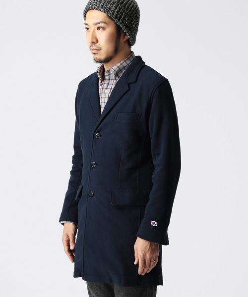 BEAMS(ビームス)の「◎CHAMPION×BEAMS / 別注 スウェット チェスターコート(チェスターコート・メンズ・グレー/ネイビー・MEDIUM/SMALL/LARGE)」の10枚目の写真
