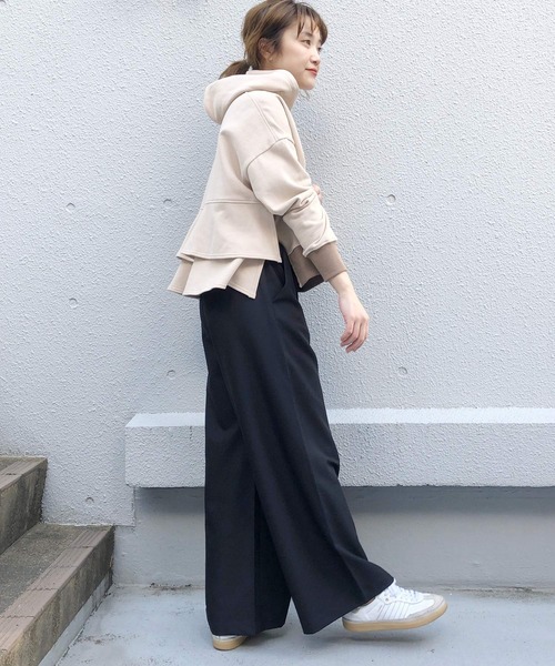 PICCIN（ピッチン）の「バックフリルフーディー（パーカー・レディース・ブラック/ベージュ/サックスブルー・M）」の15枚目の写真