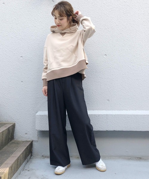 PICCIN（ピッチン）の「バックフリルフーディー（パーカー・レディース・ブラック/ベージュ/サックスブルー・M）」の17枚目の写真