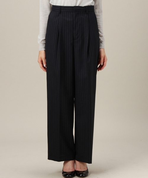 BEAUTY&YOUTH UNITED ARROWS（ビューティーアンドユースユナイテッドアローズ）の「BYBC トロストライプ ワイドパンツ ◆（スラックス・レディース・ブラック/ネイビー・SMALL/MEDIUM）」の5枚目の写真