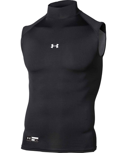 UNDER ARMOUR(アンダーアーマー)の「UAヒートギアアーマー コンプレッション スリーブレス モックネック シャツ(ベースボール/メンズ)(Tシャツ/カットソー・メンズ・ブラック/ネイビー・XXL/LG/SM/MD/XL/3XL)」の4枚目の写真
