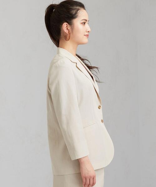 green label relaxing（グリーンレーベルリラクシング）の「[手洗い可能/エアラブルシック] ◆FM ロング テーラード ジャケット（テーラードジャケット・レディース・ナチュラル/ベージュ/ネイビー・38/40/36/34）」の7枚目の写真
