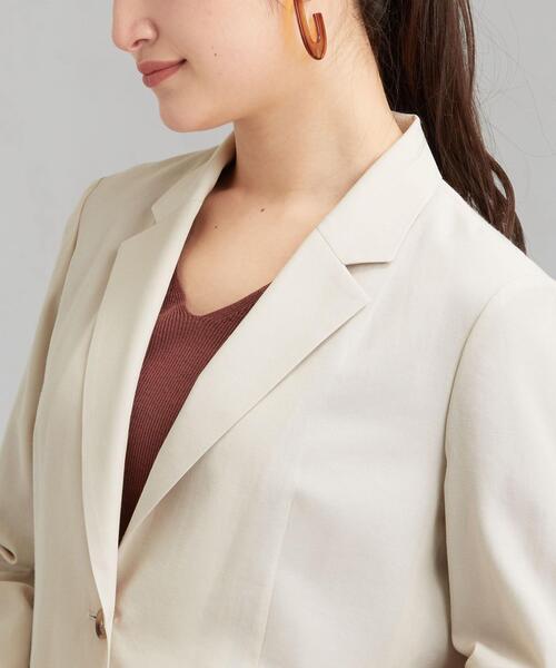 green label relaxing（グリーンレーベルリラクシング）の「[手洗い可能/エアラブルシック] ◆FM ロング テーラード ジャケット（テーラードジャケット・レディース・ナチュラル/ベージュ/ネイビー・38/40/36/34）」の5枚目の写真