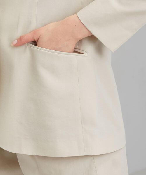 green label relaxing（グリーンレーベルリラクシング）の「[手洗い可能/エアラブルシック] ◆FM ロング テーラード ジャケット（テーラードジャケット・レディース・ナチュラル/ベージュ/ネイビー・38/40/36/34）」の9枚目の写真