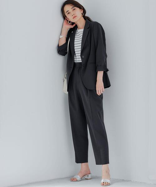 green label relaxing（グリーンレーベルリラクシング）の「[手洗い可能/エアラブルシック] ◆FM ロング テーラード ジャケット（テーラードジャケット・レディース・ナチュラル/ベージュ/ネイビー・38/40/36/34）」の18枚目の写真