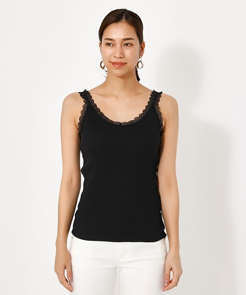 AZUL by moussy(アズールバイマウジー)の「BASIC LACE CAMISOLE/ベーシックレースキャミソール(キャミソール・レディース・ライトベージュ/ホワイト/ブラック/ライトカーキ・SMALL/MEDIUM)」の3枚目の写真
