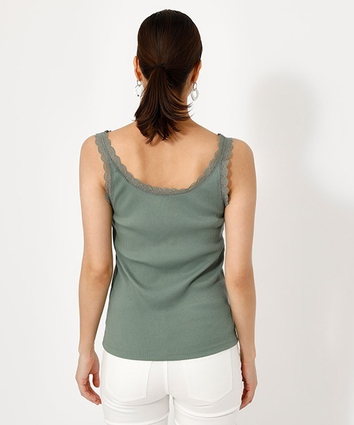 AZUL by moussy(アズールバイマウジー)の「BASIC LACE CAMISOLE/ベーシックレースキャミソール(キャミソール・レディース・ライトベージュ/ホワイト/ブラック/ライトカーキ・SMALL/MEDIUM)」の10枚目の写真