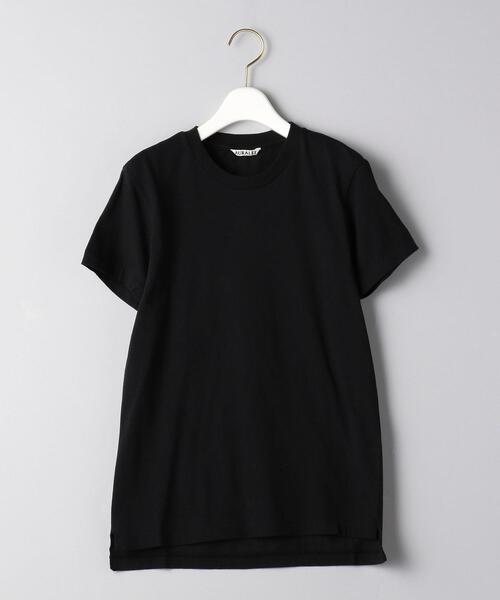 AURALEE(オーラリー)の「<AURALEE(オーラリー)>クルーネック Tシャツ ■■■(Tシャツ/カットソー・レディース・ホワイト/ブラック/ライトピンク・1)」の1枚目の写真