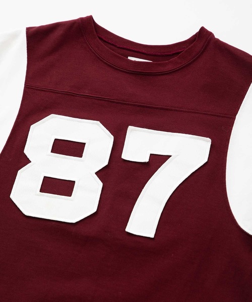 SEA(シー)の「SEA CHIBI VINTAGE 87 FOOTBALL TEE(Tシャツ/カットソー・キッズ・オフホワイト/バーガンディー・2/0/1)」の7枚目の写真