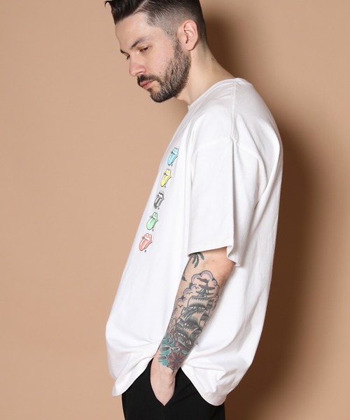 PERK GAPS（パークギャップス）の「ローリングストーンズ コラボ 5カラー リップス&タン 半袖Tシャツ（Tシャツ/カットソー・メンズ・ホワイト/ブラック・M/L）」の3枚目の写真
