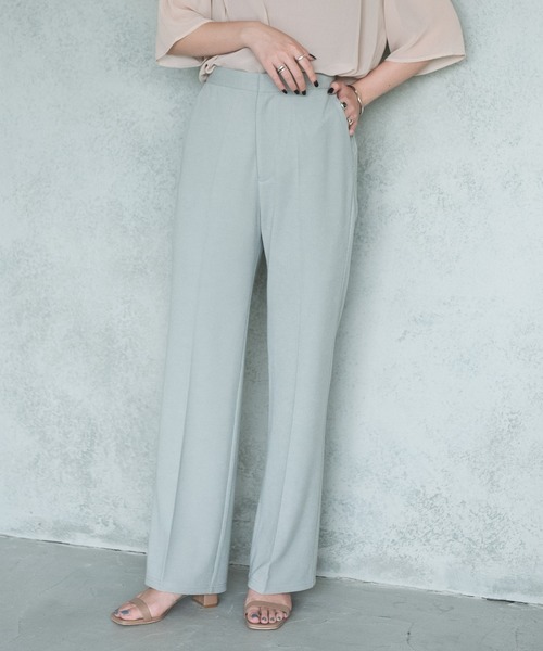 Aunt Marie's（アントマリーズ）の「AUNT MARIE'S センタープレスリブフレアパンツ（その他パンツ・レディース・ブラウン/ライトグリーン/ブラック・FREE）」の4枚目の写真