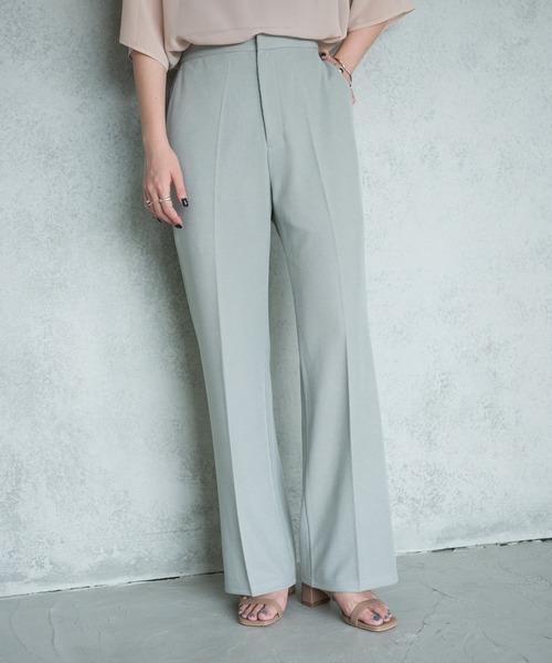 Aunt Marie's（アントマリーズ）の「AUNT MARIE'S センタープレスリブフレアパンツ（その他パンツ・レディース・ブラウン/ライトグリーン/ブラック・FREE）」の5枚目の写真