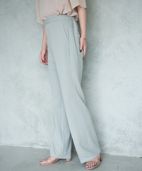 Aunt Marie's（アントマリーズ）の「AUNT MARIE'S センタープレスリブフレアパンツ（その他パンツ・レディース・ブラウン/ライトグリーン/ブラック・FREE）」の7枚目の写真