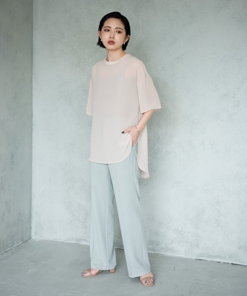 Aunt Marie's（アントマリーズ）の「AUNT MARIE'S センタープレスリブフレアパンツ（その他パンツ・レディース・ブラウン/ライトグリーン/ブラック・FREE）」の12枚目の写真