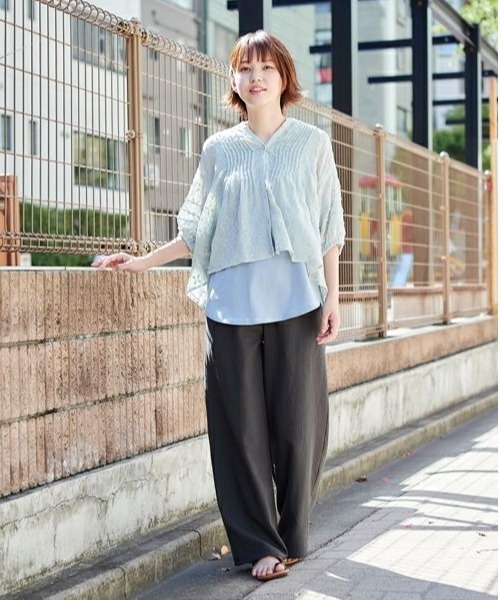 cepo（セポ）の「ドビーレース　シアーブラウス（シャツ/ブラウス・レディース・ブラック/グレー/オフホワイト/ピンク/ミント・M）」の5枚目の写真