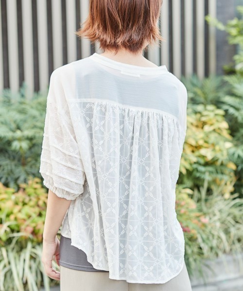 cepo（セポ）の「ドビーレース　シアーブラウス（シャツ/ブラウス・レディース・ブラック/グレー/オフホワイト/ピンク/ミント・M）」の18枚目の写真