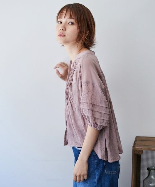 cepo（セポ）の「ドビーレース　シアーブラウス（シャツ/ブラウス・レディース・ブラック/グレー/オフホワイト/ピンク/ミント・M）」の16枚目の写真