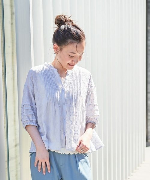 cepo（セポ）の「ドビーレース　シアーブラウス（シャツ/ブラウス・レディース・ブラック/グレー/オフホワイト/ピンク/ミント・M）」の12枚目の写真