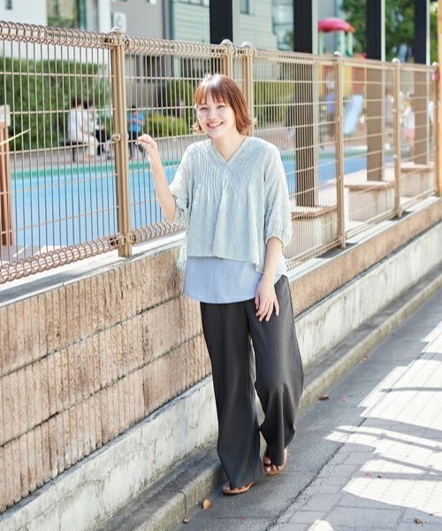 cepo（セポ）の「ドビーレース　シアーブラウス（シャツ/ブラウス・レディース・ブラック/グレー/オフホワイト/ピンク/ミント・M）」の6枚目の写真